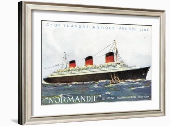 Transatlantique French Line, Dampfer Normandie-null-Framed Giclee Print