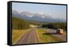 Transcanada Highway near Lake Louise, Banff National Park, Rocky Mountains, Alberta, Canada, North -Hans-Peter Merten-Framed Stretched Canvas