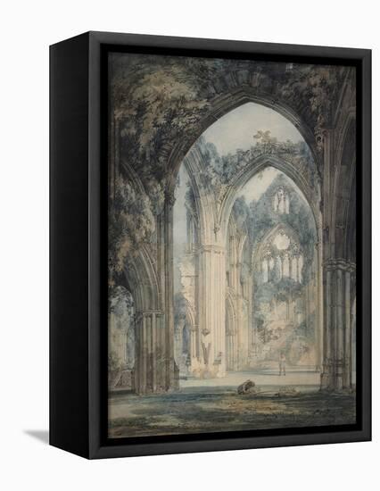 Transept of Tintern Abbey-J. M. W. Turner-Framed Stretched Canvas