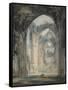 Transept of Tintern Abbey-J. M. W. Turner-Framed Stretched Canvas