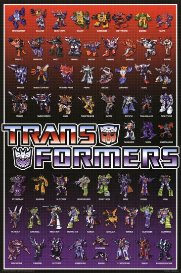 Transformers Line Up-null-Lamina Framed Poster