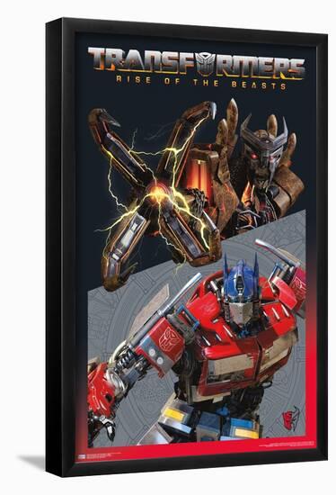 Transformers: Rise of the Beasts - Optimus Prime vs. Scourge-Trends International-Framed Poster