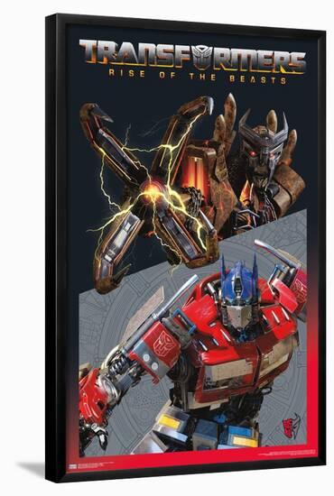 Transformers: Rise of the Beasts - Optimus Prime vs. Scourge-Trends International-Framed Poster