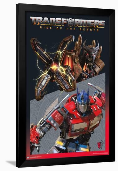 Transformers: Rise of the Beasts - Optimus Prime vs. Scourge-Trends International-Framed Poster