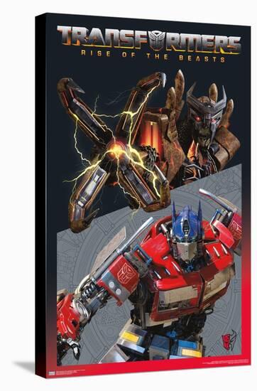 Transformers: Rise of the Beasts - Optimus Prime vs. Scourge-Trends International-Stretched Canvas