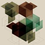 Geometric Cube Background. Eps10 with Transparency-Transfuchsian-Framed Art Print