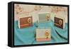 Transistor Radios, Retro-null-Framed Stretched Canvas