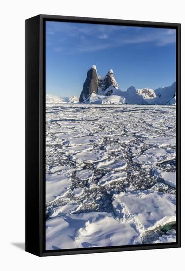 Transiting the Lemaire Channel in Heavy First Year Sea Ice, Antarctica, Polar Regions-Michael Nolan-Framed Stretched Canvas