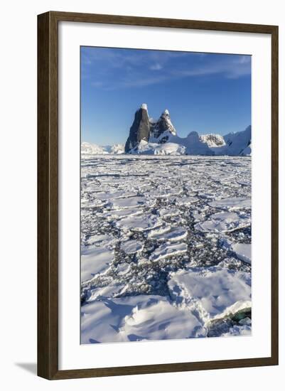 Transiting the Lemaire Channel in Heavy First Year Sea Ice, Antarctica, Polar Regions-Michael Nolan-Framed Photographic Print