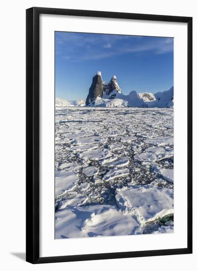 Transiting the Lemaire Channel in Heavy First Year Sea Ice, Antarctica, Polar Regions-Michael Nolan-Framed Photographic Print