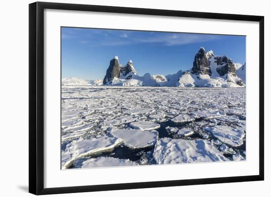 Transiting the Lemaire Channel in Heavy First Year Sea Ice, Antarctica, Polar Regions-Michael Nolan-Framed Photographic Print