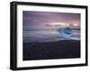 Translucent Blue Iceberg Washed Ashore on Breidamerkursandur Black Sands-Patrick Dieudonne-Framed Photographic Print