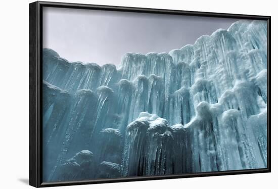 Translucent Blue Icicles in a Frozen Ice Wall-Felix Lipov-Framed Photographic Print