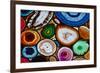 Translucent Mosaic Made with Slices of Agate Stone-Natali Glado-Framed Photographic Print