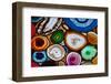 Translucent Mosaic Made with Slices of Agate Stone-Natali Glado-Framed Photographic Print