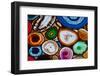 Translucent Mosaic Made with Slices of Agate Stone-Natali Glado-Framed Photographic Print