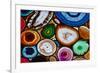 Translucent Mosaic Made with Slices of Agate Stone-Natali Glado-Framed Photographic Print