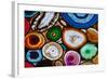 Translucent Mosaic Made with Slices of Agate Stone-Natali Glado-Framed Photographic Print