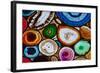 Translucent Mosaic Made with Slices of Agate Stone-Natali Glado-Framed Photographic Print