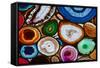 Translucent Mosaic Made with Slices of Agate Stone-Natali Glado-Framed Stretched Canvas