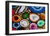 Translucent Mosaic Made with Slices of Agate Stone-Natali Glado-Framed Photographic Print