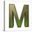 Transparent Emerald Green Alphabet With Gold Edging, 3D Letter M Isolated On White-Andriy Zholudyev-Stretched Canvas