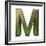 Transparent Emerald Green Alphabet With Gold Edging, 3D Letter M Isolated On White-Andriy Zholudyev-Framed Premium Giclee Print