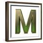 Transparent Emerald Green Alphabet With Gold Edging, 3D Letter M Isolated On White-Andriy Zholudyev-Framed Art Print