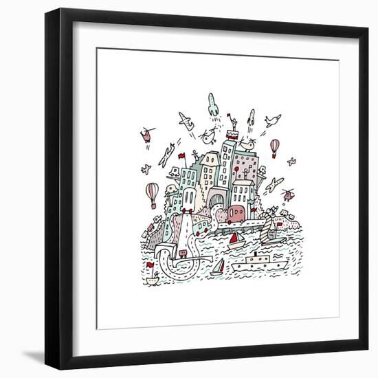 Transport City-Carla Martell-Framed Giclee Print