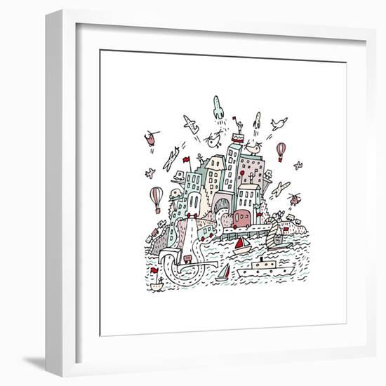 Transport City-Carla Martell-Framed Giclee Print