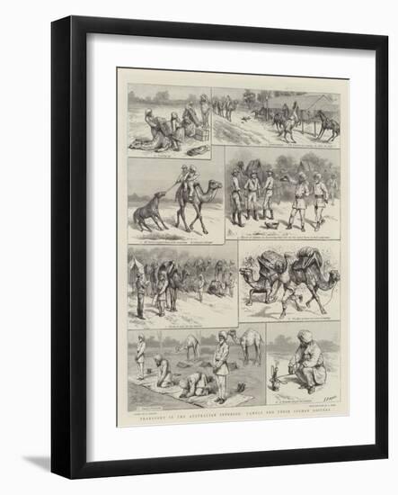 Transport in the Australian Interior, Camels and their Afghan Drivers-Godefroy Durand-Framed Giclee Print