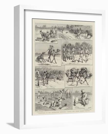 Transport in the Australian Interior, Camels and their Afghan Drivers-Godefroy Durand-Framed Giclee Print