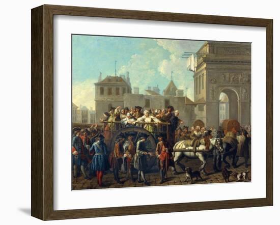 Transport of Prostitutes by Wagon to Salpetriere-Etienne Jeaurat-Framed Giclee Print