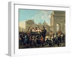 Transport of Prostitutes to the Salpetriere, C1760-1770-Etienne Jeaurat-Framed Giclee Print
