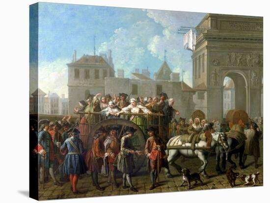 Transport of Prostitutes to the Salpetriere, circa 1760-1770-Etienne Jeaurat-Stretched Canvas