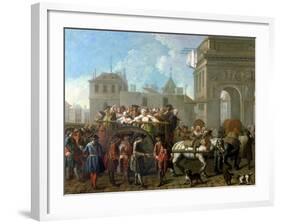 Transport of Prostitutes to the Salpetriere, circa 1760-1770-Etienne Jeaurat-Framed Giclee Print