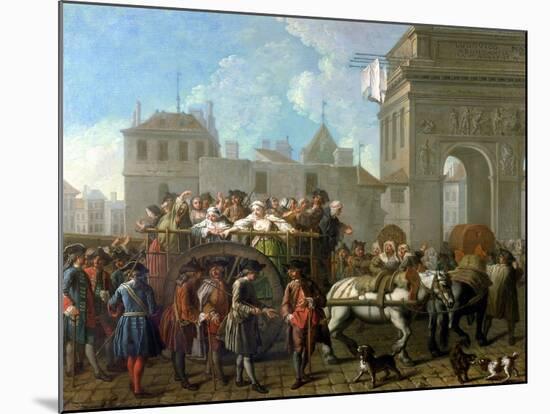 Transport of Prostitutes to the Salpetriere, circa 1760-1770-Etienne Jeaurat-Mounted Giclee Print