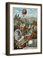 Transport of the Balloon 'Entreprenant' from Mauberge to Charleroi, 1794-null-Framed Giclee Print