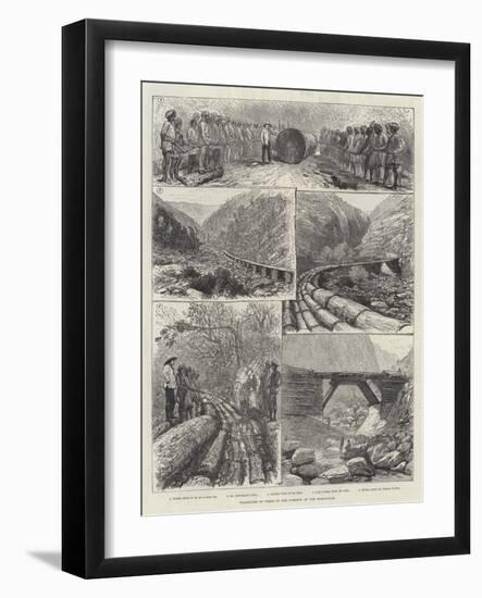 Transport of Trees in the Forests of the Himalayas-null-Framed Giclee Print