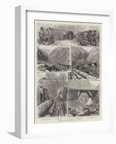 Transport of Trees in the Forests of the Himalayas-null-Framed Giclee Print