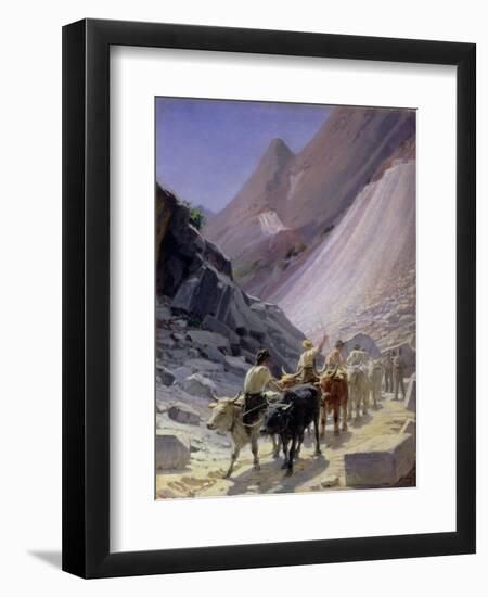 Transporting Marble at Carrara, 1868-Nikolai Nikolaevich Ge-Framed Premium Giclee Print