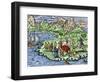 Transporting Merchandise on the Great Silk Road in the Middle Ages-null-Framed Giclee Print