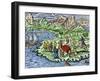 Transporting Merchandise on the Great Silk Road in the Middle Ages-null-Framed Giclee Print