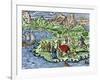 Transporting Merchandise on the Great Silk Road in the Middle Ages-null-Framed Giclee Print