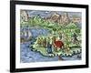 Transporting Merchandise on the Great Silk Road in the Middle Ages-null-Framed Giclee Print