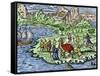 Transporting Merchandise on the Great Silk Road in the Middle Ages-null-Framed Stretched Canvas