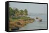 Transporting Rice Straw by Boat on the Hooghly River-Bruno Morandi-Framed Stretched Canvas