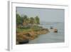 Transporting Rice Straw by Boat on the Hooghly River-Bruno Morandi-Framed Photographic Print