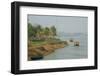 Transporting Rice Straw by Boat on the Hooghly River-Bruno Morandi-Framed Photographic Print