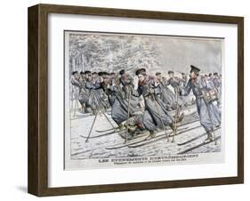 Transporting Sick and Wounded Russian Troops on Skis, Russo-Japanese War, 1904-null-Framed Giclee Print